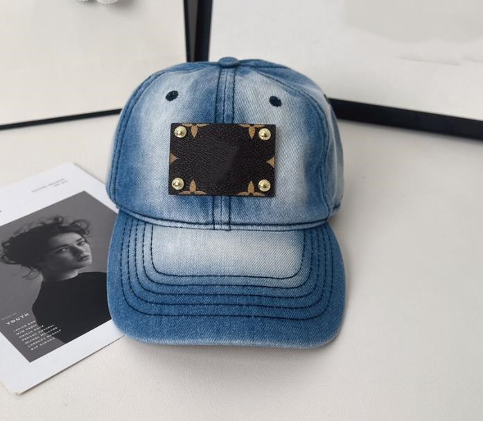 

Simple Female Korean version tide all matching leather label denim cap summer fashion sun protection sun hat