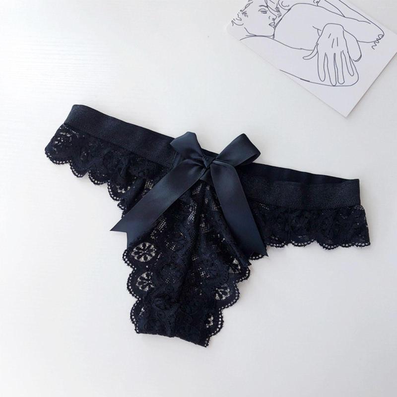 

Women' Panties Women' Hollow Lace See-Through Thongs Underwear Sexy Panites Seductive Thong Low Waist G String Womens Lingerie, Black