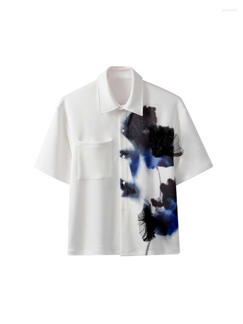 

Men's Casual Shirts Qw0907 Fashion Men's 2023 Runway Luxury European Design Party Style Clothing, White