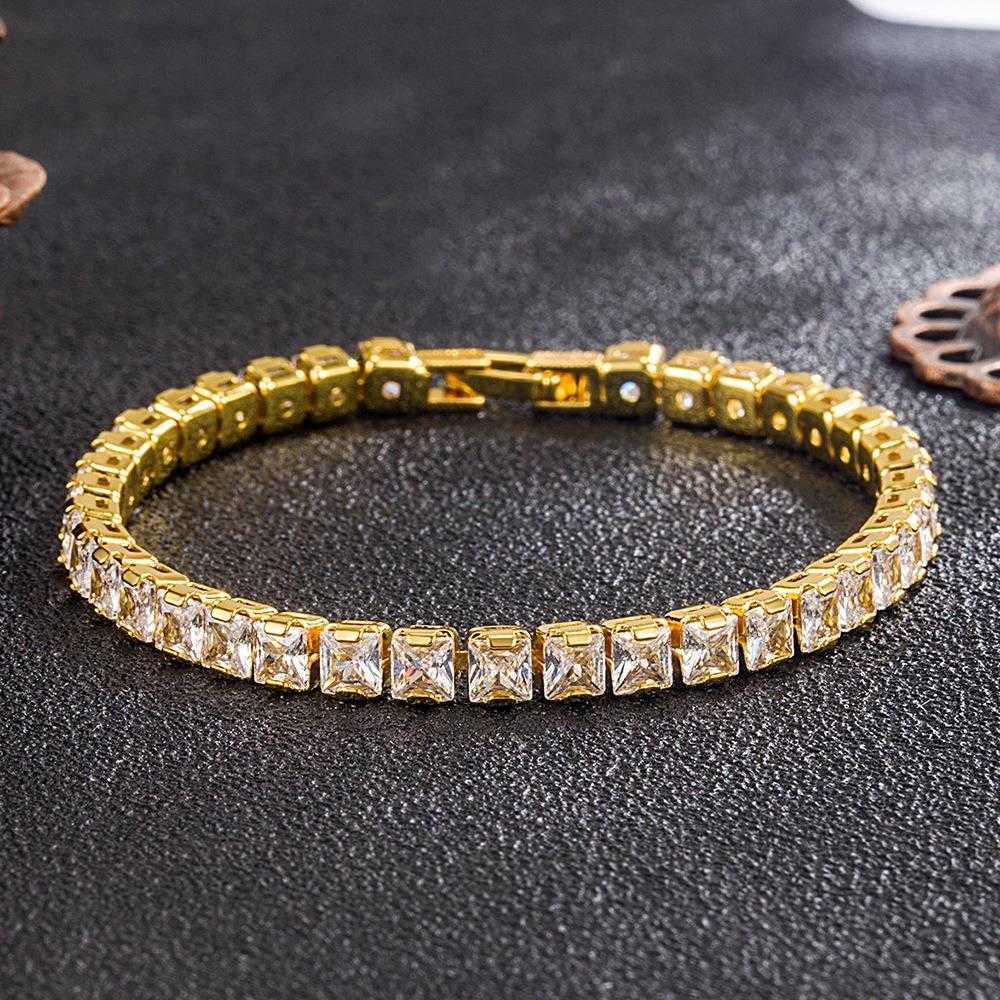 

Jingdong Geometric Diamond Zircon Bracelet Female Simulation Moissanite Mens