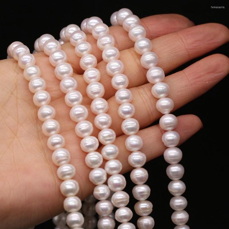 

Beads Top Quality Natural Freshwater Pearl Loose Round Bead For Jewelry Making Women Necklace Earrings Accessories 8-9mm