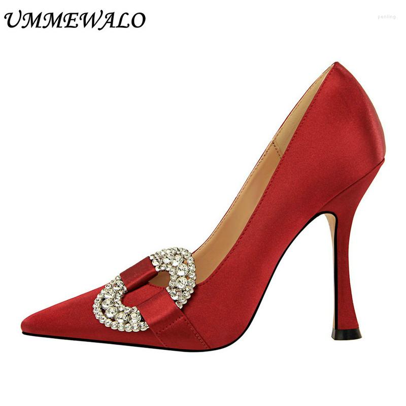 

Dress Shoes UMMEWALO High Heels Women Crystal Buckle Design Pointed Toe Pumps Super Ladies Arrival, Lavender