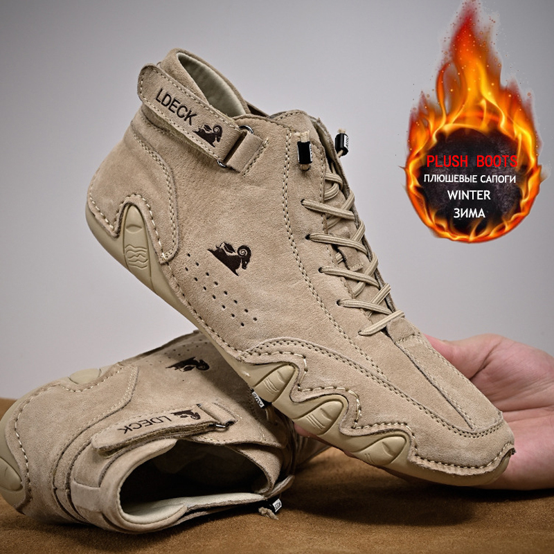 

Dress Shoes Men Sneakers In Casual Shoes Male High Top Sneakers Winter Warm Fur Designer Fashion Loafers Lace Up Shoes Men Boots 230509, Grey plush