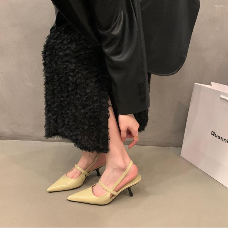 

Dress Shoes 2023 Open High-heeled Closed Toe Sandals Comfort For Women Suit Female Beige High Heels Sexy Retro Stiletto Fashion Block, Yellow