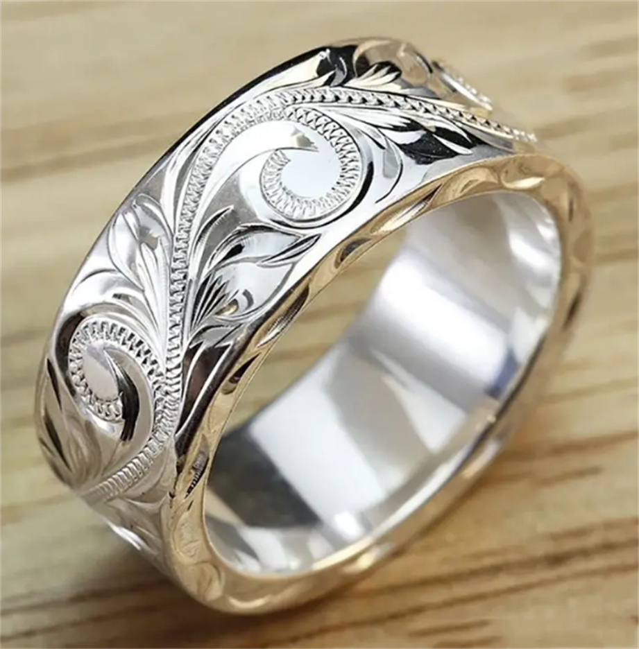 

Gorgeous 925 Silver Plated Hand-Carved Leaf Filigree Rings - Perfect Women's Daily Accessory!
