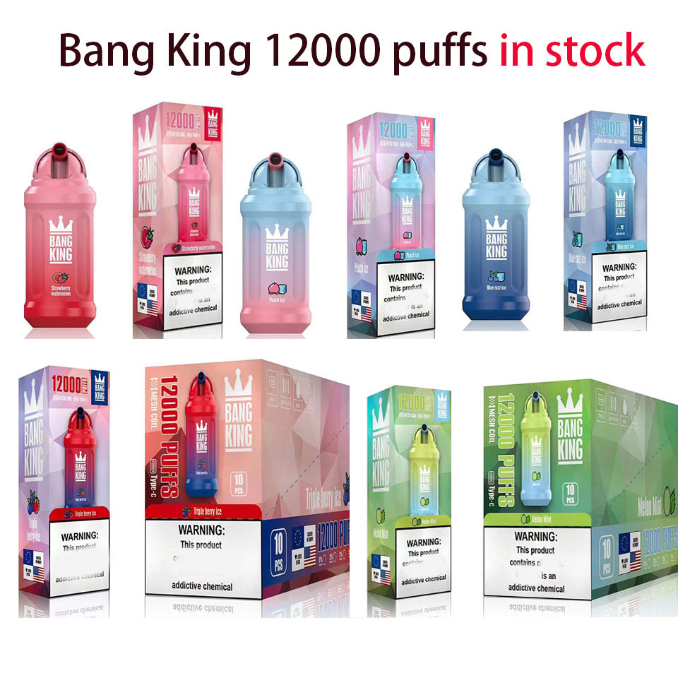 

Original Bang King 12000 puffs Disposable vape bar kit 10 flavors 12000Puffs Rechargeable 650mAh Battery Prefilled 23ml Cartridge Pod 12k puff Vapor Pen, Tell us your flavors
