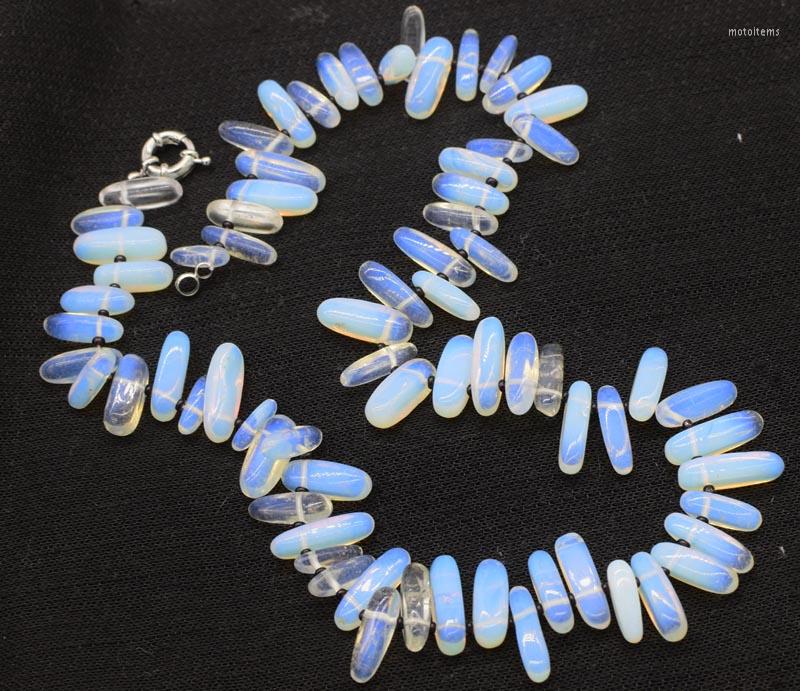 

Chains Wholesale White Rainbow Quartz Branch 15-20mm Necklace 19inch FPPJ Nature Beads