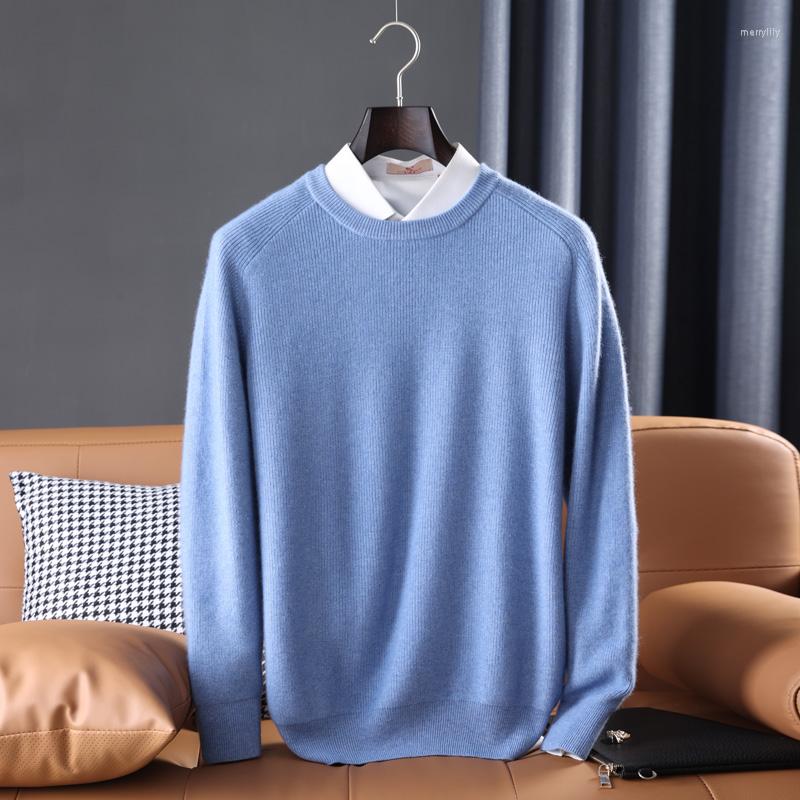 

Men's Sweaters Autumn And Winter 2023 Thickened Warm Round Neck Casual Business Trend Luxury Woolen Sweater Men Wear Undercoat, Black