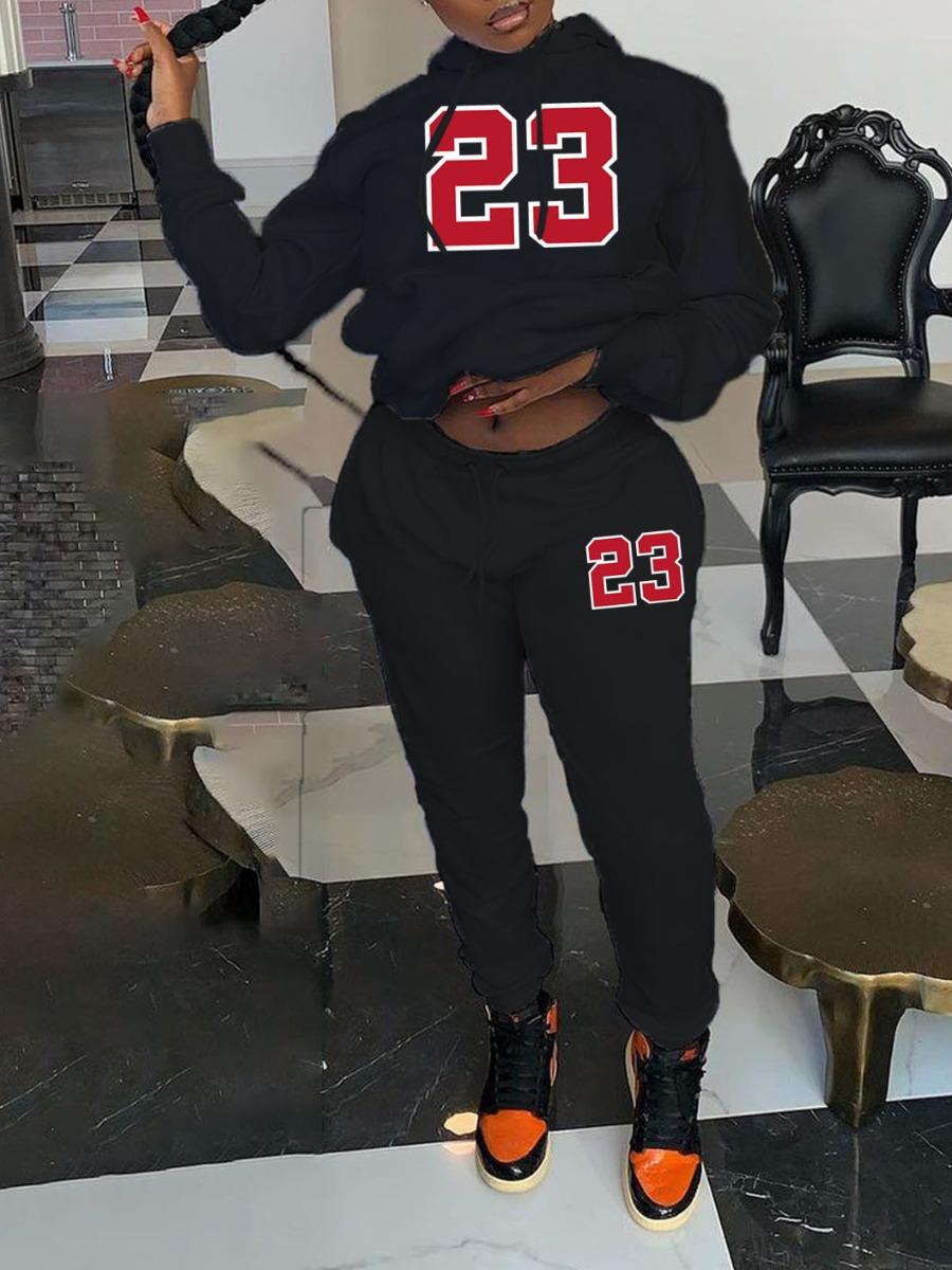 

Pants LW Women Outfit Letter Print Kangaroo Pocket Tracksuit Set Loose 2 Two Piece Set Streetwear Tracksuit Sweatshirt +Joggers Pants, Pink