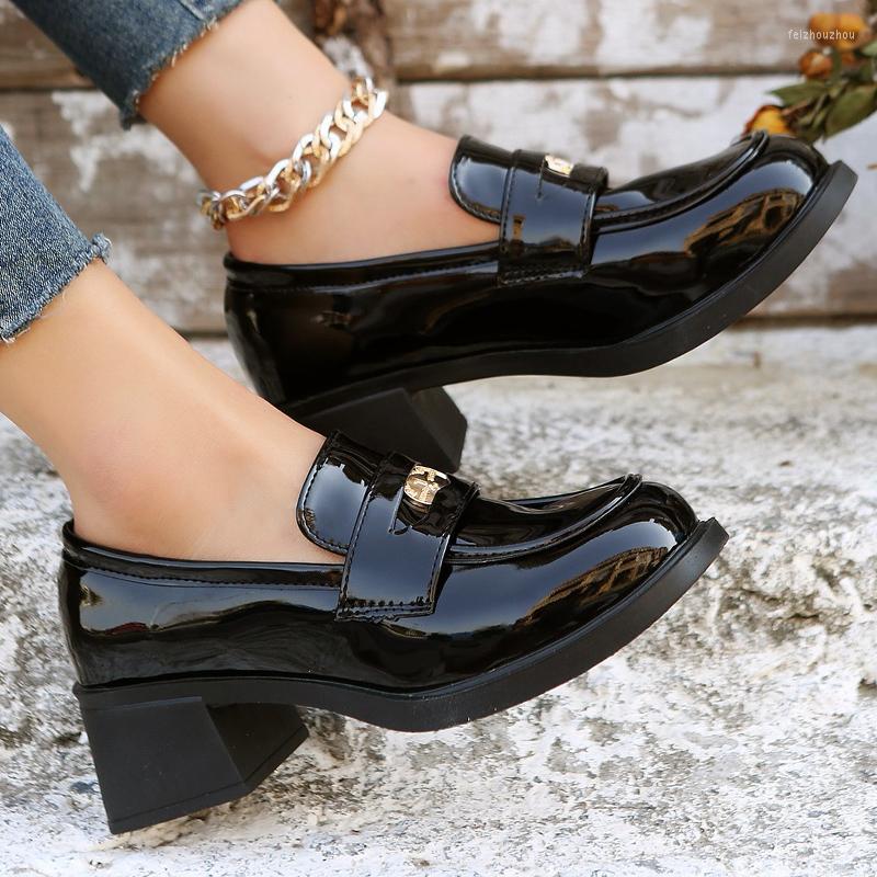 

Dress Shoes Summer Women High Heels Mary Janes Chunky Sandals 2023 Fashion Oxford Pumps Walking Casual PU Leather Zapatos, Black