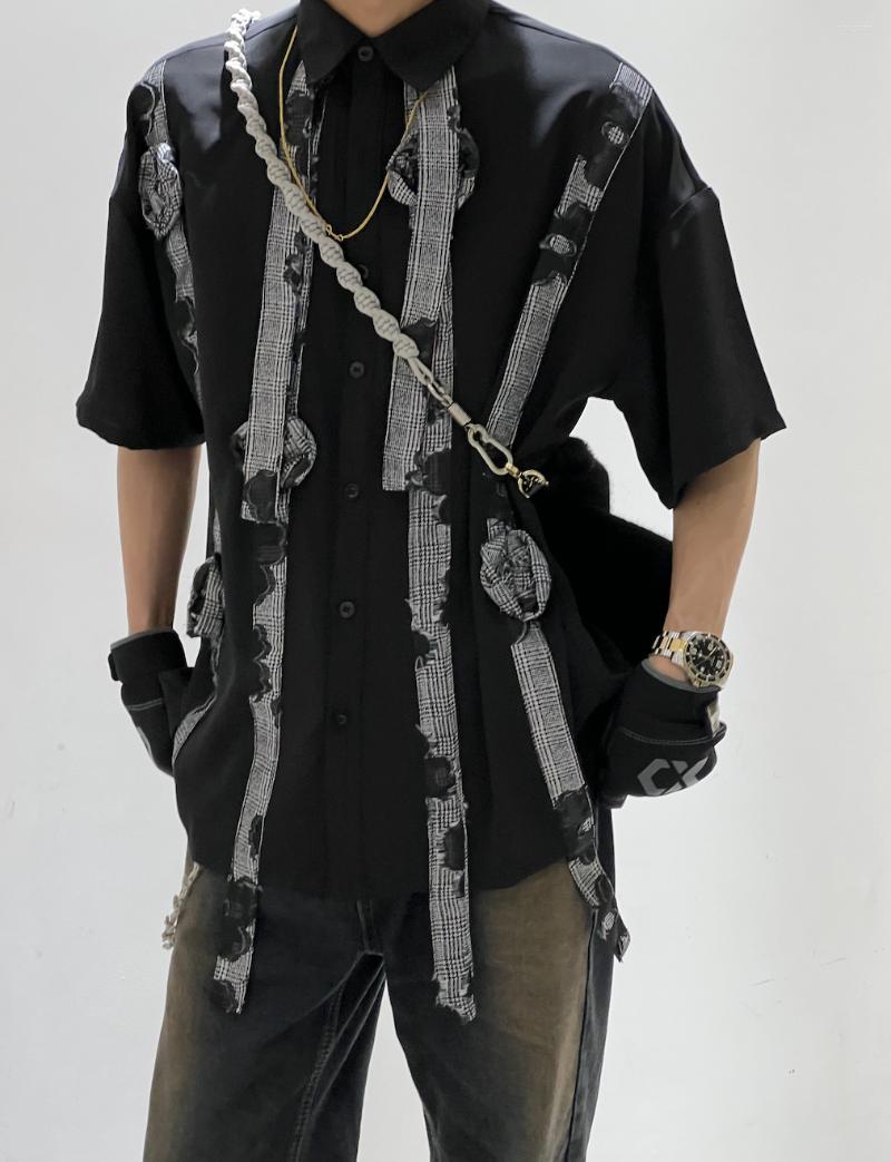 

Men's Casual Shirts E04411 Fashion Men's 2023 Runway Luxury European Design Party Style Clothing, Picture shown