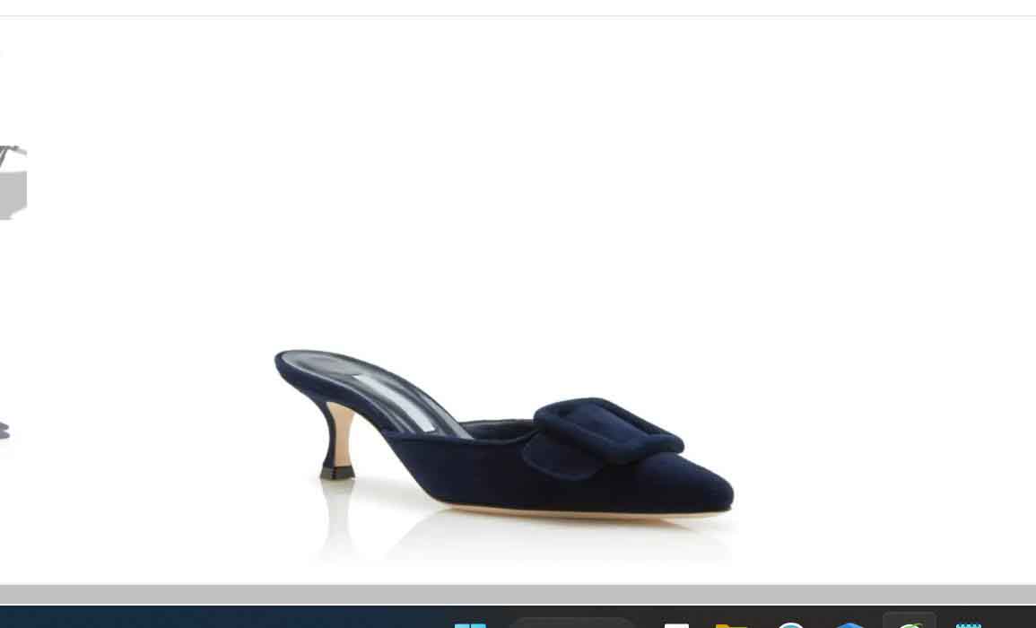 

Sandals Navy blue suede kitten and Muller shoes cool