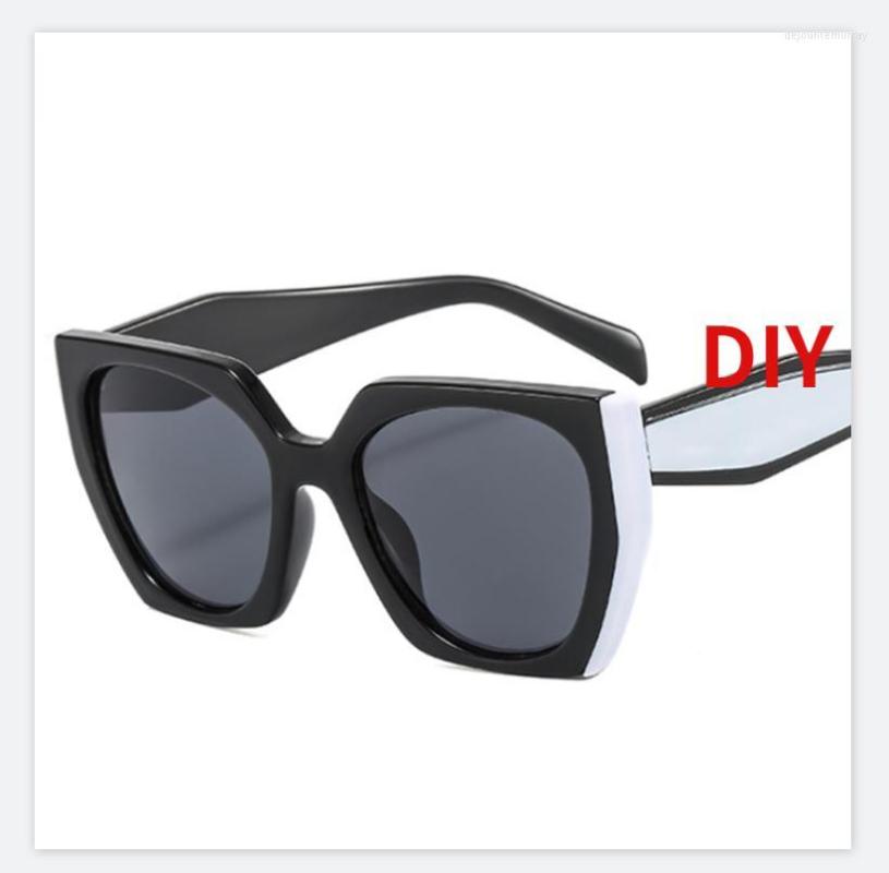 

Sunglasses Trending White Black Square Women 2023 Vintage Big Frame Sun Glasses Shades UV400