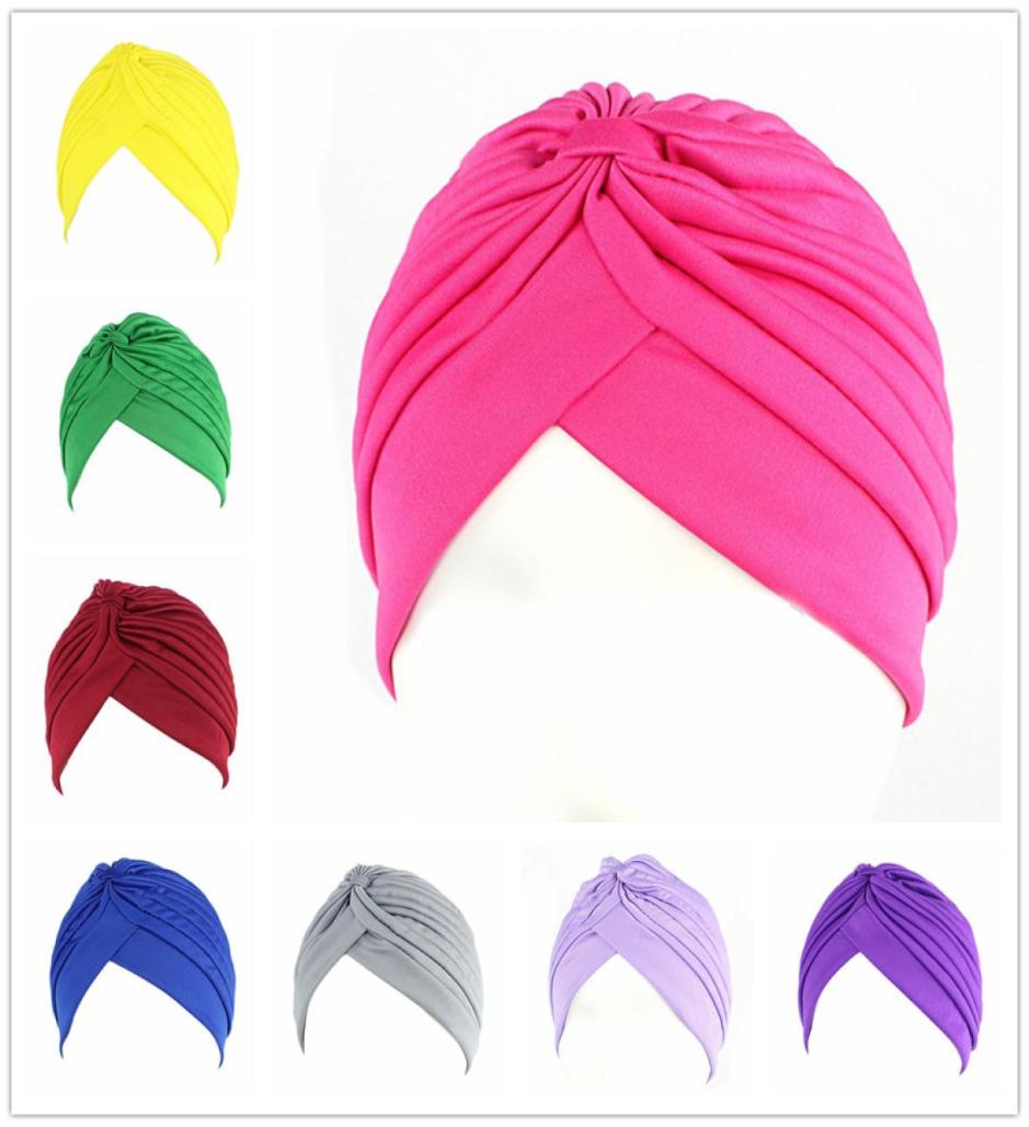 

New Muslim Women Ruffle Solid Cotton Turban Hat Scarf Bandanas Cancer Chemo Beanies Headwear Head Wrap Cap Hair Loss Accessories9031512, Red