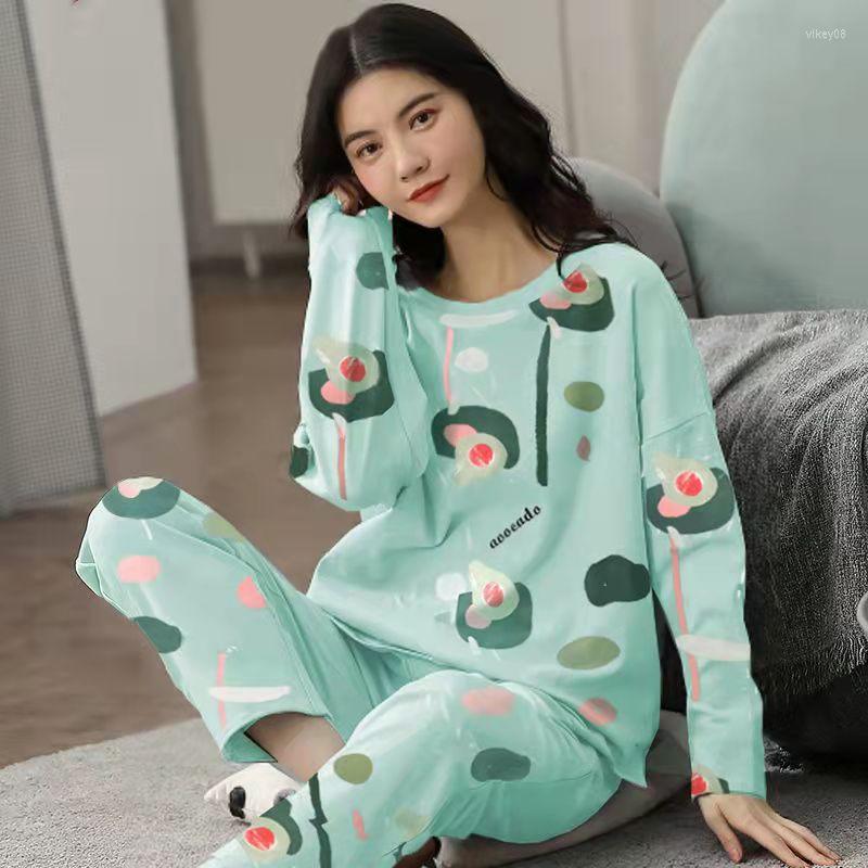 

Women's Sleepwear Pajamas Ladies Spring And Autumn Long Sleeve Thin Section Women's Winter Large Size Casual Homewear Set, 06