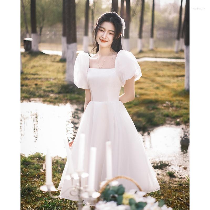 

Ethnic Clothing 2023 White Dress French Style Light Wedding Engagement Small Celebrity Birthday Thin