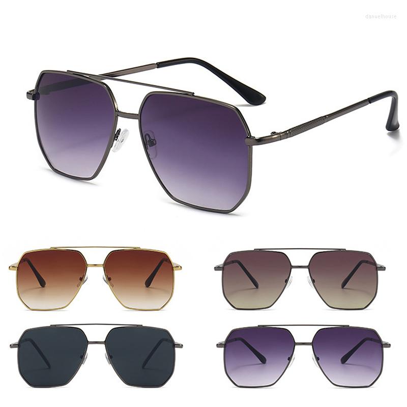 

Sunglasses Vintage Square Glasses Big Frame Anti-Reflective Sun UV400 Metal Men Women Unisex Oversized Fashion