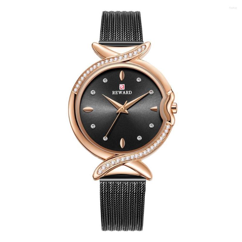 

Wristwatches UTHAI CQ52 Women Quartz Watch Rose Gold Steel