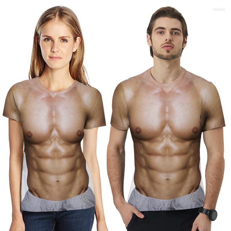 

Men' T Shirts Clothes Novelty 2023 Summer Muscle Pattern 3D Short Shirt Men Cotton O-Neck Streetwear UNISEX Euro-America Style, Muscle 2