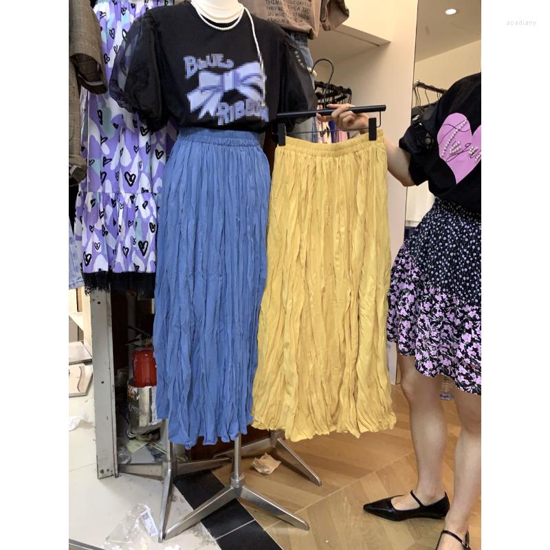 

Skirts 2023 Summer French Gentle Sweet Half-body Elastic High Waist Skinny Medium-length Skirt Female Clothing, Pink