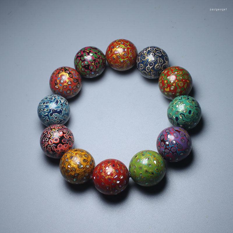 

Strand SNQPPure Handmade Large Lacquer Wooden Body Dazzling Color Hand String Beads Handicrafts Stationery Toys