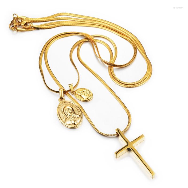 

Chains HipHop Street Classic Retro Personality Virgin Cross Titanium Steel Necklace Ornament Men And Women