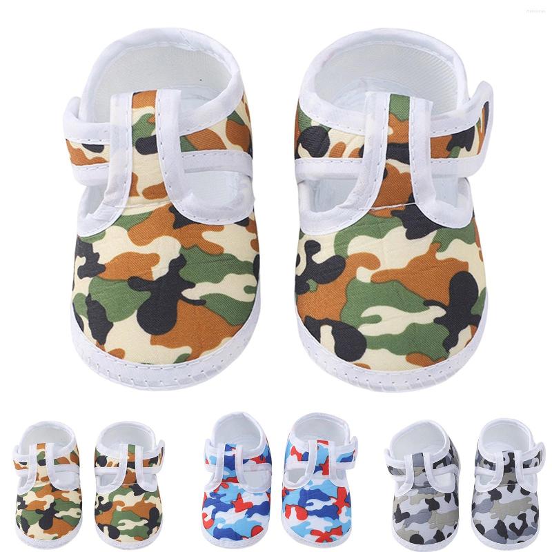 

First Walkers Baby Shoes Soft Sole Camouflage Print Toddler Born Boy Girl Casual Breathable Anti-Slip Infant Crib, Blue