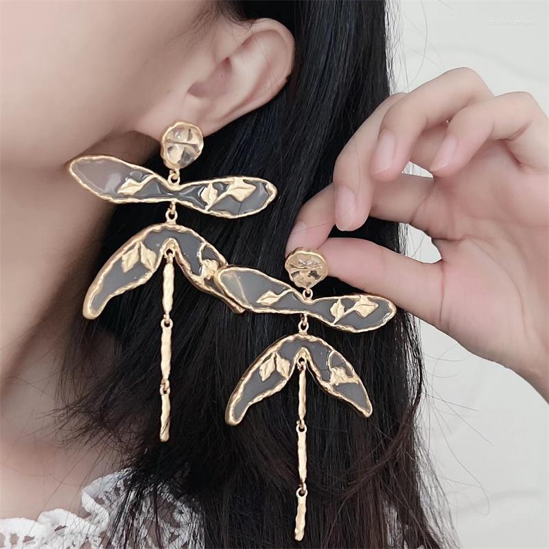 

Dangle Earrings French Small Design Live Broadcast Big Dragonfly Net Red