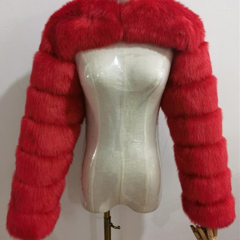

Women's Fur ICCLEK Coat Shawl Ultra Short Fashion, White