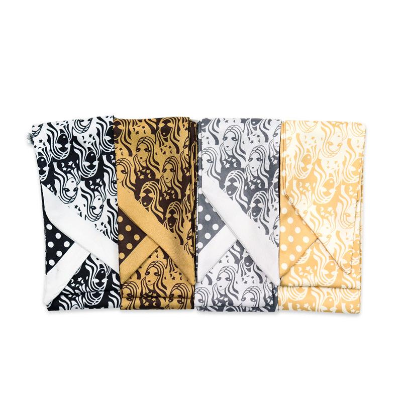 

Scarves 2023 Korean-Style Summer Long Ins Small Scarf Silk Wave Print Wrist Tie Hair Ribbon For Women