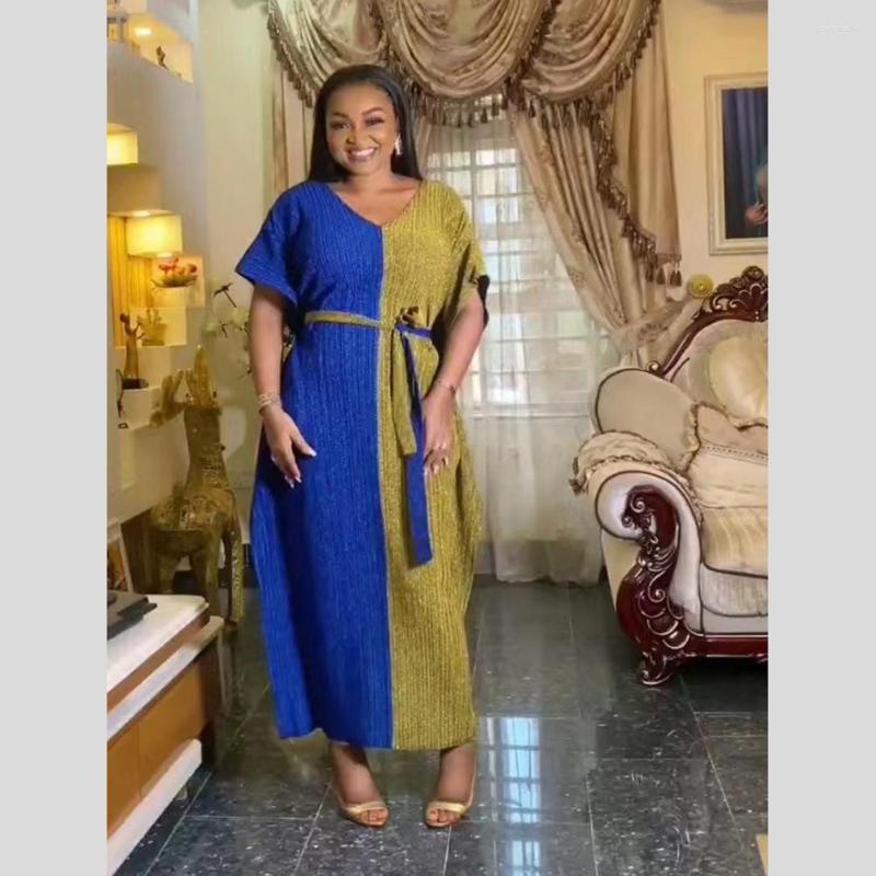 

Ethnic Clothing 2023 African Dresses For Women Summer Vneck Patchwork Long Maxi Dress Abaya Ladies Traditional Africa Clothes