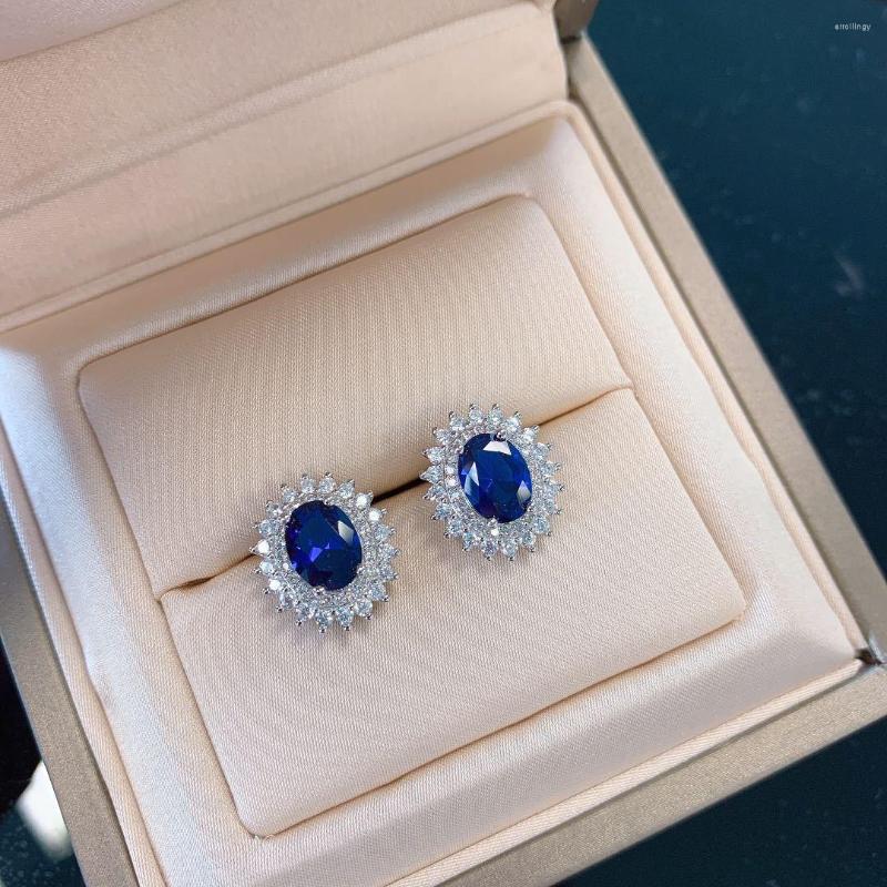 

Cluster Rings High Quality Fashion S925 Silver Ring Dark Blue Big Zircon Suitable For Couple Gifts