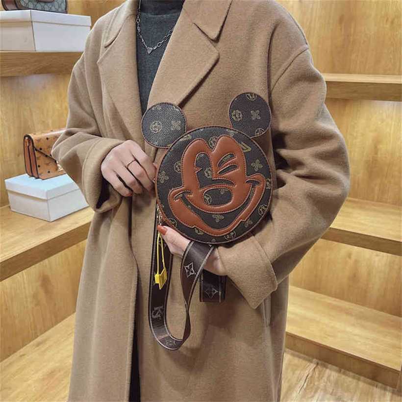 

Handbag Designer Style 2023 women old flower personality lovely wide belt round, Coffee