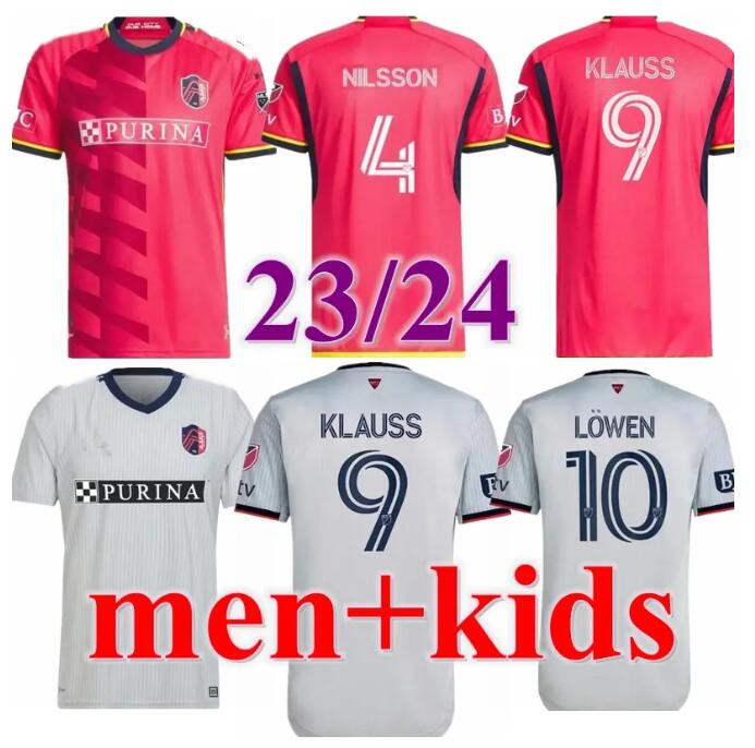 

2023 2024 St. L ouis City SOCCER JERSEYS men and kids kits NEW st Louis''RED'GIOACCHINI VASSILEV BELL PIDRO FOOTBALL SHIRT home player version fan jersey, Black