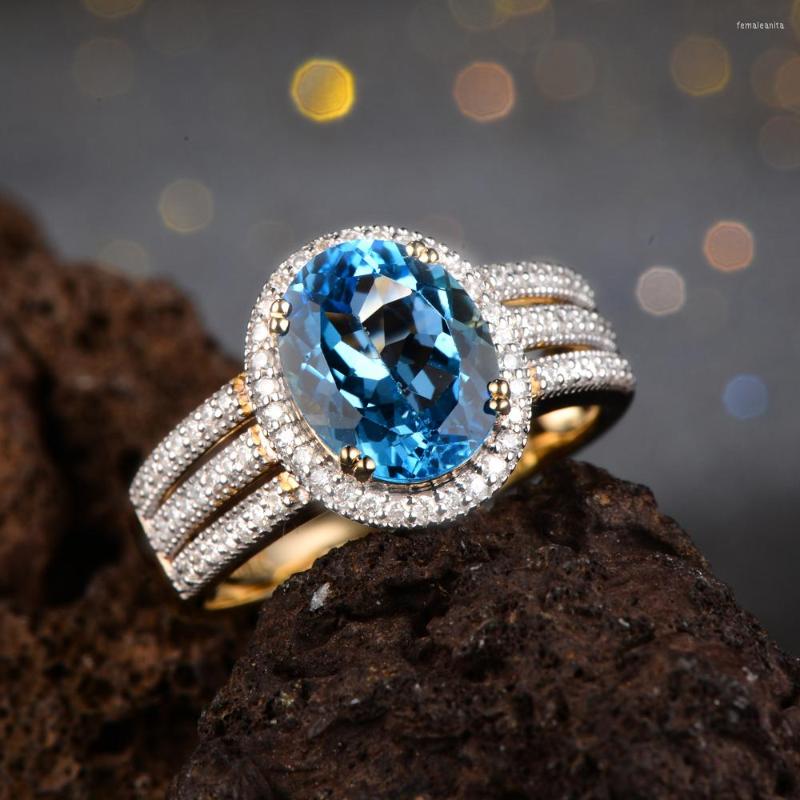 

Cluster Rings 14k Yellow Gold Natural Topaz H SI Diamond Milgrain Vintage Design Ring Jewelry