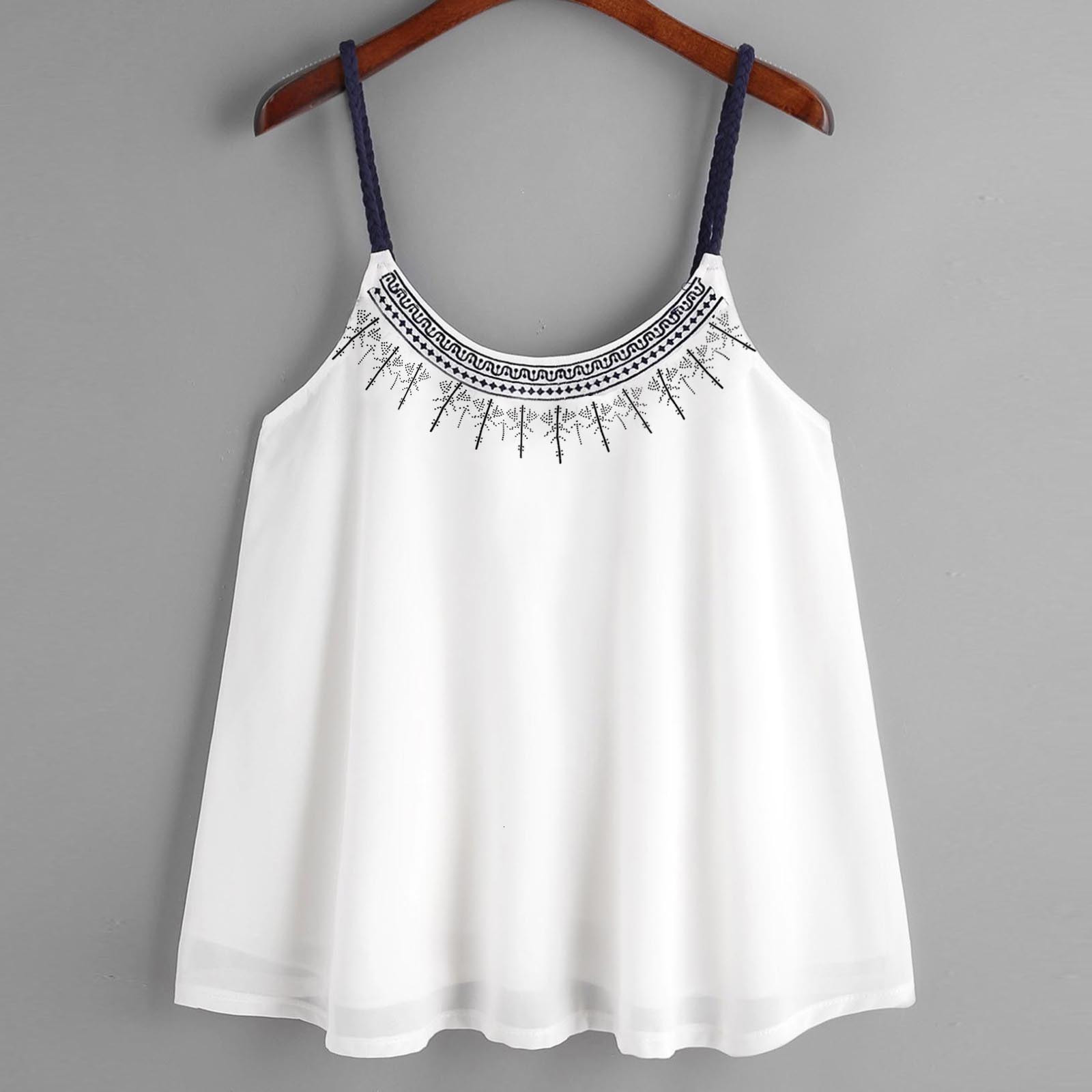 

Camisoles Tank Sleeveless Tops Ruffled Embroidered Chiffon Cami Top Style Casual Loose Summer Streetwear Daily Harajuku 230508, Beige
