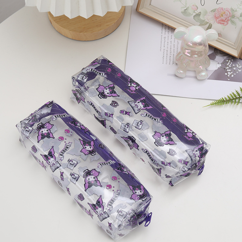 

Girls Kawaii Clear Pencil Bag Girl Kuromi Print Accessories bags big Capacity, Purple