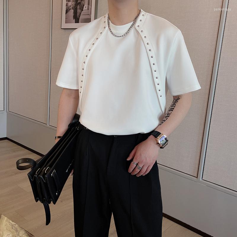 

Men's T Shirts Korean Summer Zipper Decorative T-shirts Men Short Sleeve Loose Casual T-shirt Social Oversized Streetwear Tee Tops Clothing, Black