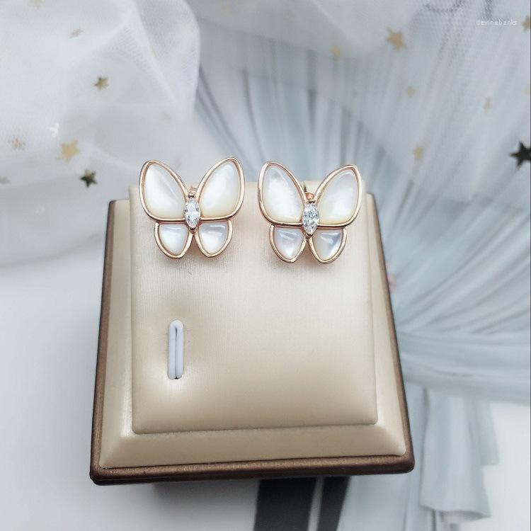 

Dangle Earrings S925 Sterling Silver Shell Butterfly Temperament Japanese And Korean Simple Hypoallergenic Jewelry
