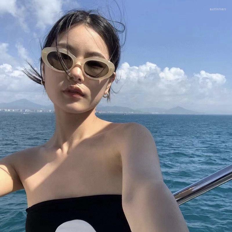 

Sunglasses Summer Korean Retro Oval Wome Ins Street S Sunshade Glasses Dustproof Windproof Riding UV400