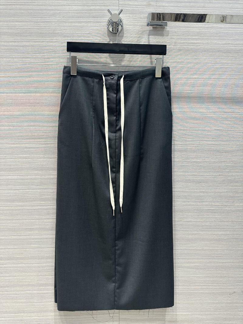 

Skirts Spring And Summer Drawstring Design Mid-length Half Skirt, Dark grey
