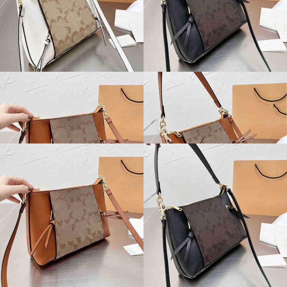 

Cobag Evening Bags Totes Colorblock Print Shopping Tote Women Handbag Shoulder Leather Designer Crossbody Female Zipper Decoration Purses 220309, Black