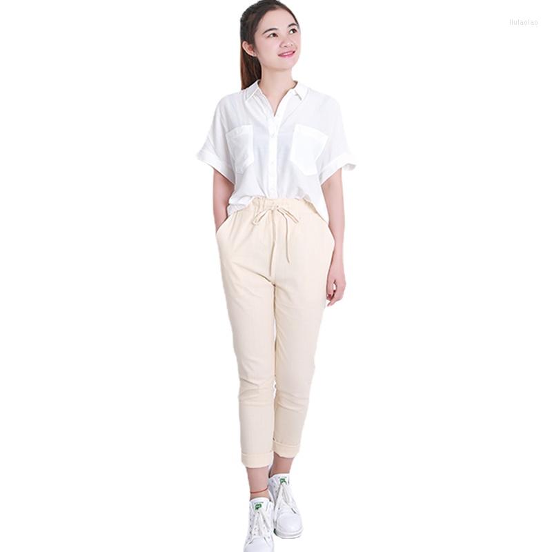 

Women's Pants Summer Harem Women High Waist Loose Straight Nine Womens Casual Trousers OL Slacks, Black
