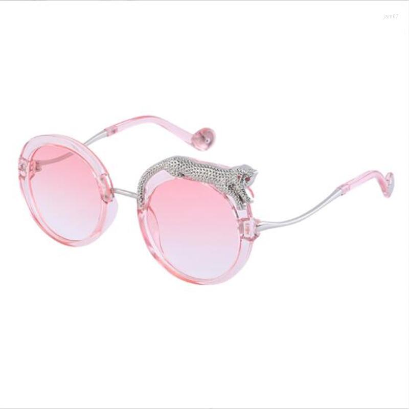 

Sunglasses Fashion Metal Round Frame Female Tide Anti Blue Light Diamond-encrusted Large Luxury Glasses Mirror Women