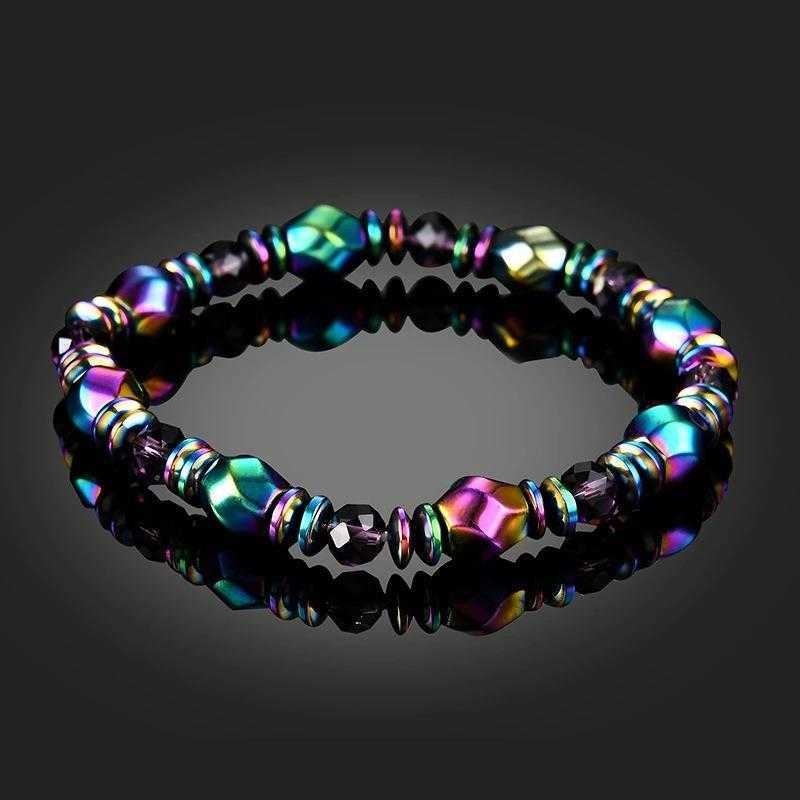 

Beaded Bracelet Strands Colorful Electroplated Black Magnet Fashion Men Women