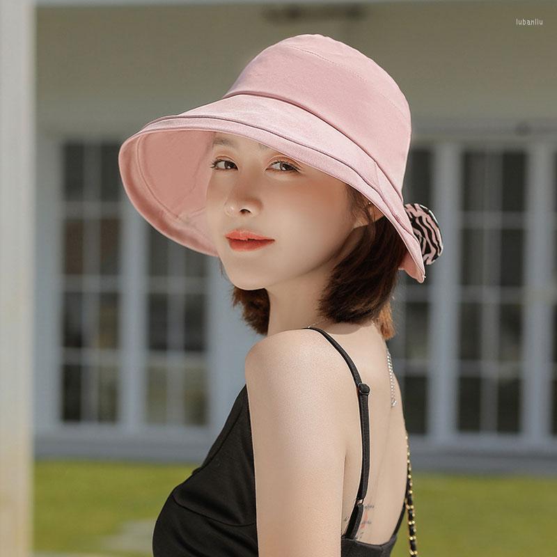 

Wide Brim Hats 2023 Summer Bucket Hat Woman Cotton Cow UPF50 Sun Beach Ladies Travel Outdoor UV Protection 10cm Visors Cap, Black