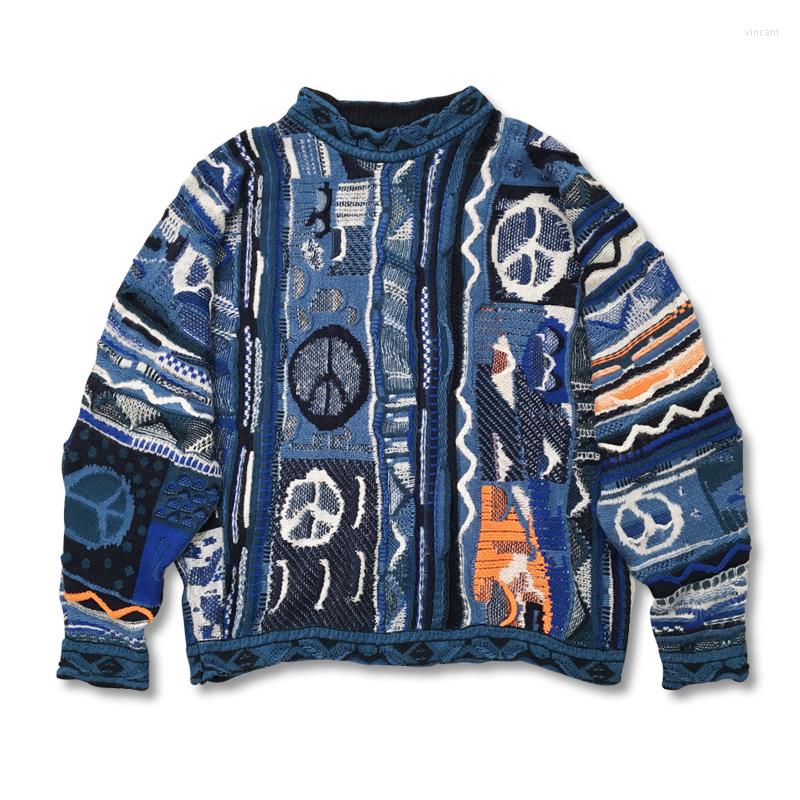 

Men' Sweaters Kapital Vintage Hirata Anti War Crew Neck Loose Pullover Retro Japan Ancient Heavy Industry Thickened Couple Knitted Sweater, Black