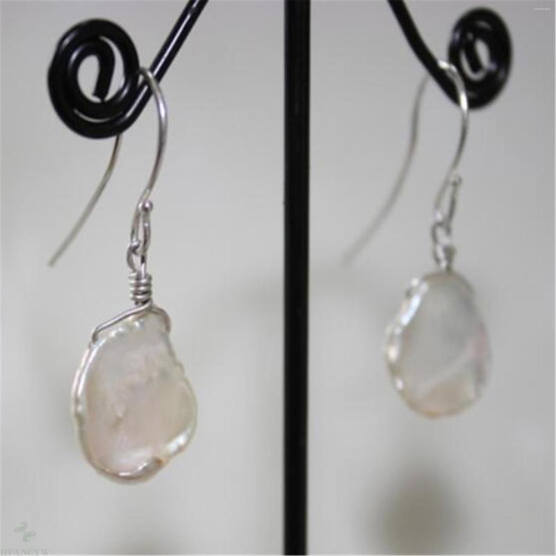 

Dangle Earrings White Baroque Pearl Silver Ear Drop Hook Women Natural Gift Accessories Real Jewelry Fashion Flawless Aurora Party