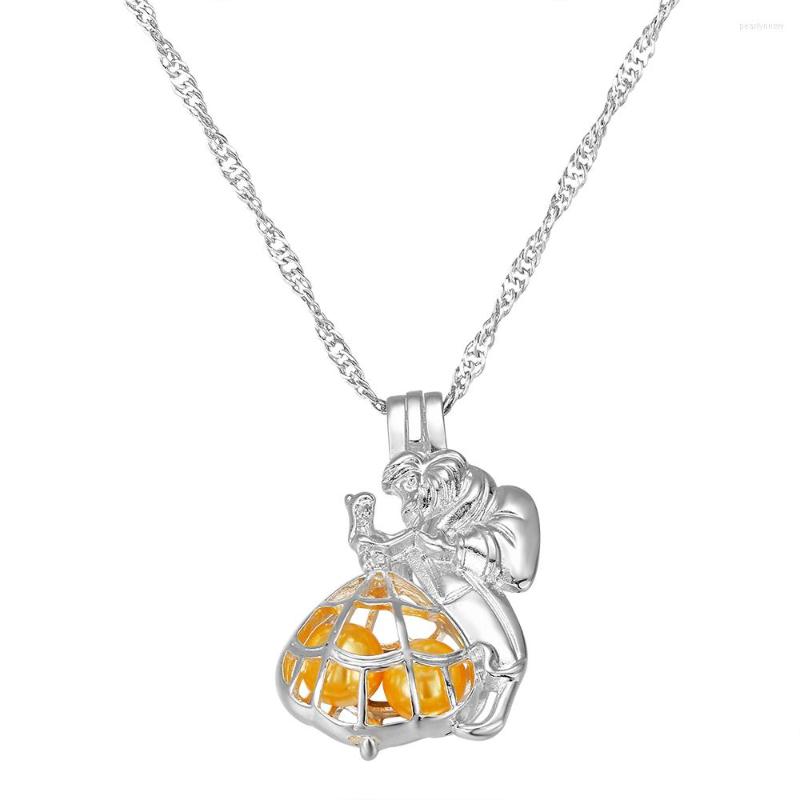 

Chains Harong Choker Necklace Pearl Pendant Punk Long Necklaces Gift Women Statement Cage DIY