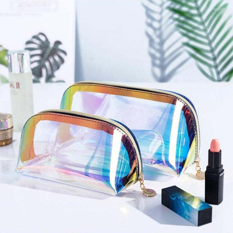 

Cosmetic Bags Laser Bag Semicircle Travel Storage Portable Dumpling Shaped Transparent Toiletry, Thin trumpets